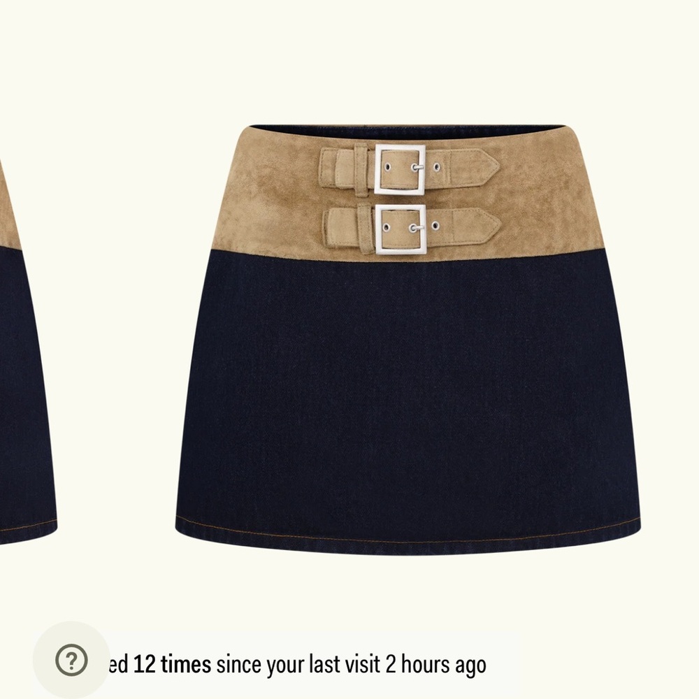 Meshki Tan and denim mini skirt